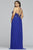 Faviana - 9472 Sleeveless Applique Halter A-line Dress in Blue