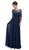 Dancing Queen - 9473X Lace Applique Illusion Bateau Prom Dress in Blue
