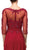 Dancing Queen - 9473X Lace Applique Illusion Bateau Prom Dress in Red