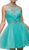 Bejeweled and Pleated Bodice Cocktail Dress - ADASA