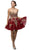 Dancing Queen - 9484 Gilt Appliqued Bodice Short Cocktail Dress