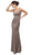 Bejeweled Waist Satin Sheath Formal Dress - ADASA