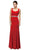 Bejeweled Waist Satin Sheath Formal Dress - ADASA
