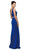 Bejeweled Waist Satin Sheath Formal Dress - ADASA