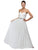 Dancing Queen - 9488 Ruched Sweetheart Jewel-encrusted Chiffon Dress I White