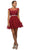 Dancing Queen - 9489 Lace Applique A-line Cocktail Dress In Red