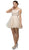 Dancing Queen - 9489 Lace Applique A-line Cocktail Dress In Neutral