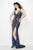 Primavera Couture - 9490 All-Glam Plunging V-Neck Evening Gown in Black and Gray
