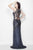 Primavera Couture - 9490 All-Glam Plunging V-Neck Evening Gown in Black and Gray