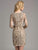 Lara Dresses - Astonishing Cocktail Dress with Gilded Sheers 33271, Gold