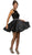 Dancing Queen - 9503 Lace Overlaid Scoop Illusion Satin Cocktail Dress In Black