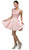 Dancing Queen - 9503 Lace Overlaid Scoop Illusion Satin Cocktail Dress In Pink
