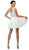 Dancing Queen - 9503 Lace Overlaid Scoop Illusion Satin Cocktail Dress In White