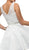 Dancing Queen - 9503 Lace Overlaid Scoop Illusion Satin Cocktail Dress In White
