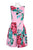 Taylor - 9503M Sleeveless Floral Print Pleated A-Line Dress In Pink and Floral