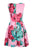 Taylor - 9503M Sleeveless Floral Print Pleated A-Line Dress In Pink and Floral