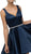 Dancing Queen - 9504 Sleeveless Sweetheart Satin Bejeweled Cocktail Dress In Blue