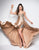 Blush - Brooch Accented Sweetheart High-Low Gown 9508 in Gold