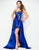 Blush - Brooch Accented Sweetheart High-Low Gown 9508 in Blue