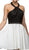 Contrast Lace Halter Satin Cocktail Dress - ADASA