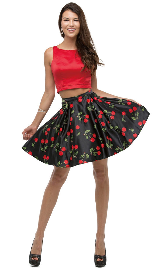 Dancing Queen - 9516 Two-Piece Sleeveless Print Homecoming Dress