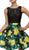 Dancing Queen - 9517 Floral Print Illusion A-Line Cocktail Dress