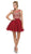 Dancing Queen - 9518 Lace Embellished Illusion A-Line Short Prom Dress In Red