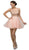 Dancing Queen - 9518 Lace Embellished Illusion A-Line Short Prom Dress In Pink