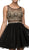 Dancing Queen - 9518 Lace Embellished Illusion A-Line Short Prom Dress In Black