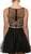 Dancing Queen - 9518 Lace Embellished Illusion A-Line Short Prom Dress In Black