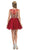 Dancing Queen - 9518 Lace Embellished Illusion A-Line Short Prom Dress In Red