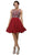 Dancing Queen - 9523 Jewel Crusted Illusion A-Line Homecoming Dress In Red