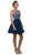 Dancing Queen - 9523 Jewel Crusted Illusion A-Line Homecoming Dress In Blue