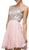 Dancing Queen - 9523 Jewel Crusted Illusion A-Line Homecoming Dress In Pink