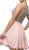 Dancing Queen - 9523 Jewel Crusted Illusion A-Line Homecoming Dress In Pink