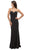 Dancing Queen - 9524 Illusion Sweetheart Long Prom Dress in Black