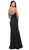Dancing Queen - 9524 Illusion Sweetheart Long Prom Dress in Black