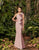 Alexander by Daymor - 952 One Shoulder Ruffled Evening Dress In Pink and Brown