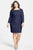 Adrianna Papell - Lace Bateau Neck Long Sleeve Dress 41864781 in Blue