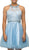 Dancing Queen - 9534 Bejeweled Collar Halter Lace A-Line Homecoming Dress in Blue