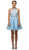 Dancing Queen - 9534 Bejeweled Collar Halter Lace A-Line Homecoming Dress in Blue