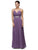 Sophisticated Ruched V-Neck Chiffon A-line Dress In Purple