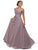 Ruched Illusion Sweetheart Jewel-banded Chiffon A-line Dress in Brown