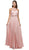 Dancing Queen - 9548 Jeweled Illusion Halter Chiffon Prom Dress In Pink