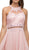 Dancing Queen - 9548 Jeweled Illusion Halter Chiffon Prom Dress In Pink