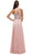 Dancing Queen - 9548 Jeweled Illusion Halter Chiffon Prom Dress In Pink