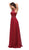 Dancing Queen - 9548 Jeweled Illusion Halter Chiffon Prom Dress In Red