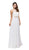 Dancing Queen - 9548 Jeweled Illusion Halter Chiffon Prom Dress In White
