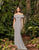 Alexander by Daymor - 954 Beaded Illusion Foldover Mermaid Gown In Silver and Gray