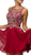 Dancing Queen - 9550 Mock Two-Piece A-Line Short Homecoming Dress In Red